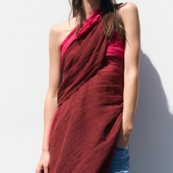 - Linen scarf pink - Picture 3 of 6